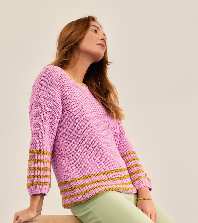 Lana Grossa PULLOVER Promessa & Dodici - Strikkeopskrift (SE)