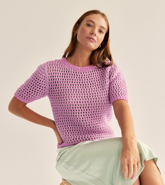 Lana Grossa T-SHIRT Elastico & Ecopuno - Strikkeoppskrift (SE)