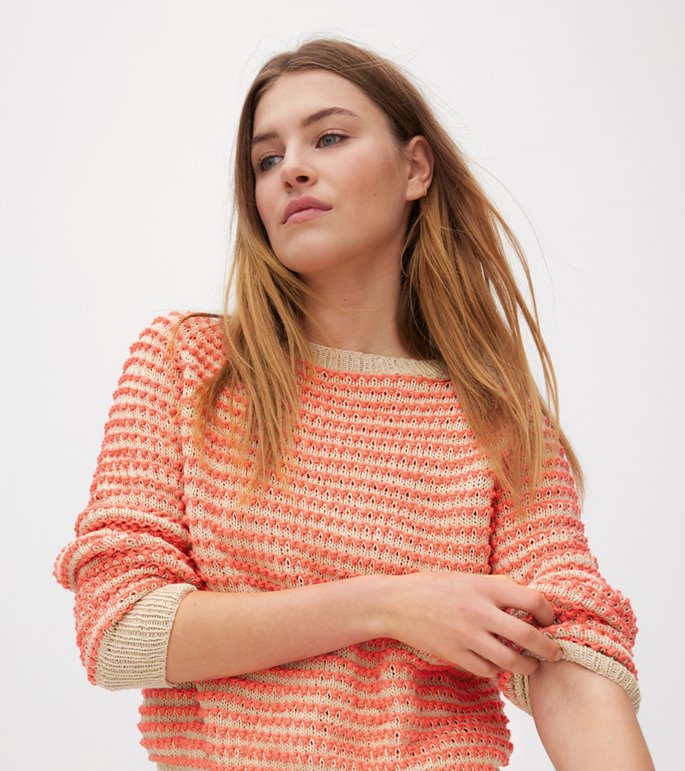 Lana Grossa TOPDOWN PULLOVER Promessa & Landlust Sommerseide - Strikkeopskrift (SE)