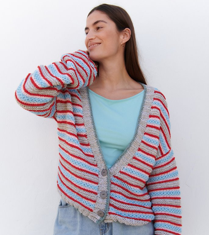 Lana Grossa CARDIGAN Diversa, Riccio, Sottile & Promessa - Strikkeoppskrift (NO)