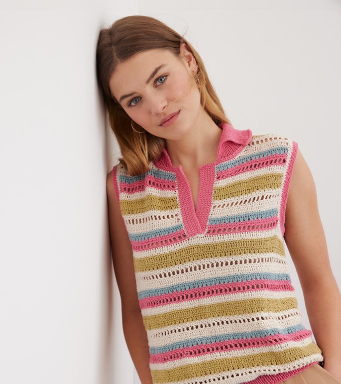 Lana Grossa HEKLET TOP Setapura - Hekleopskrift (DK)