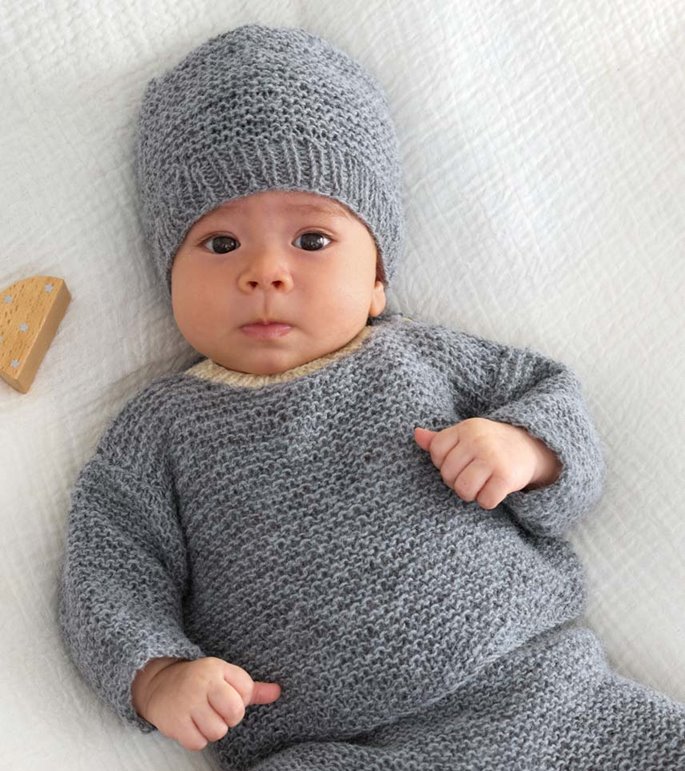 Lana Grossa GENSER Cool Wool Baby - Strikkeoppskrift (DK)