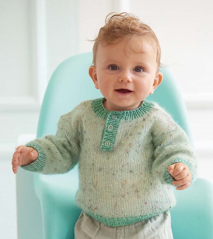 Lana Grossa PULLOVER Natural Superkid Tweed & Ecopuno