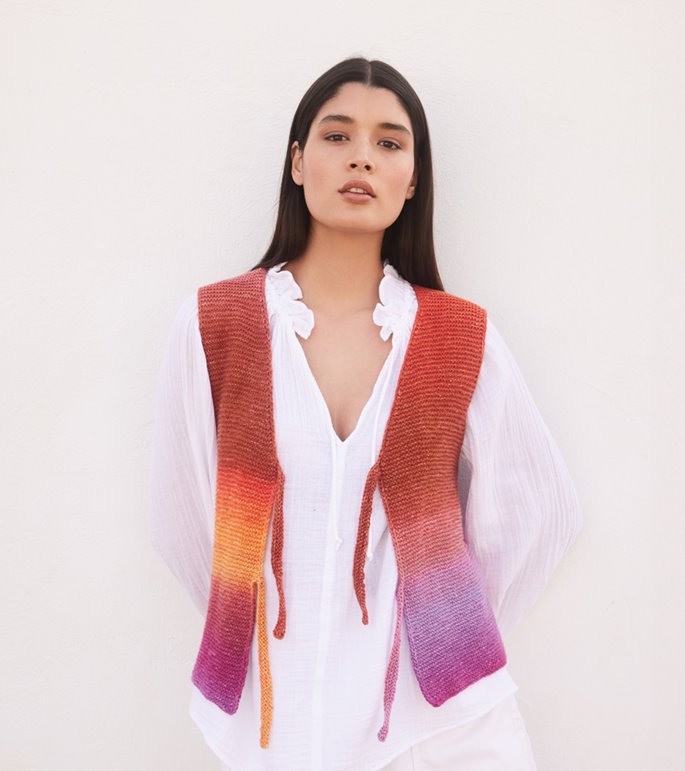 Lana Grossa VEST Cotonella - Strikkeopskrift (SE)