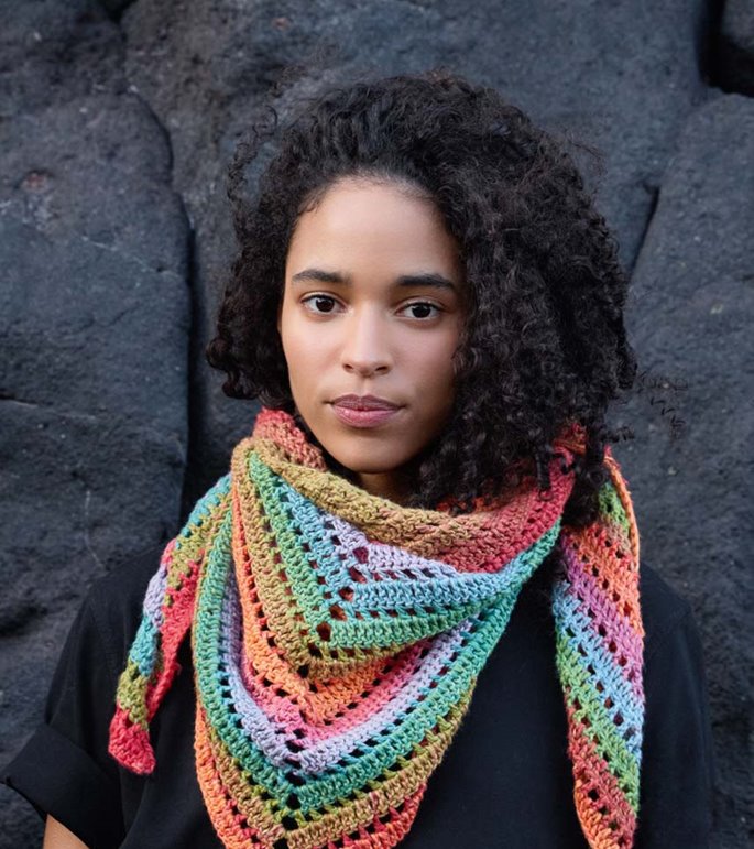 Lana Grossa HEKLET SJAL Cotonella - Hekleopskrift (NO)