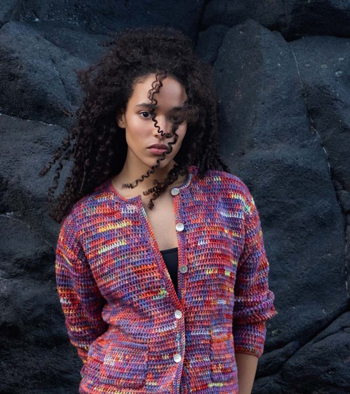 Lana Grossa HÆKLET PULLOVER Cotonella Multi - Hækleopskrift (NO)