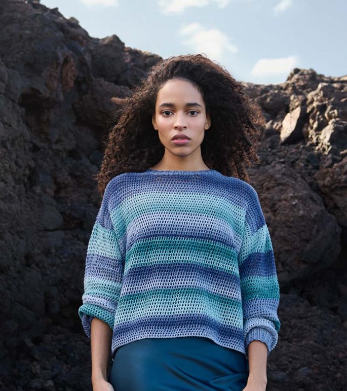 Lana Grossa VIRKAD PULLOVER Gomitolo Tono - Virkmönster (NO)