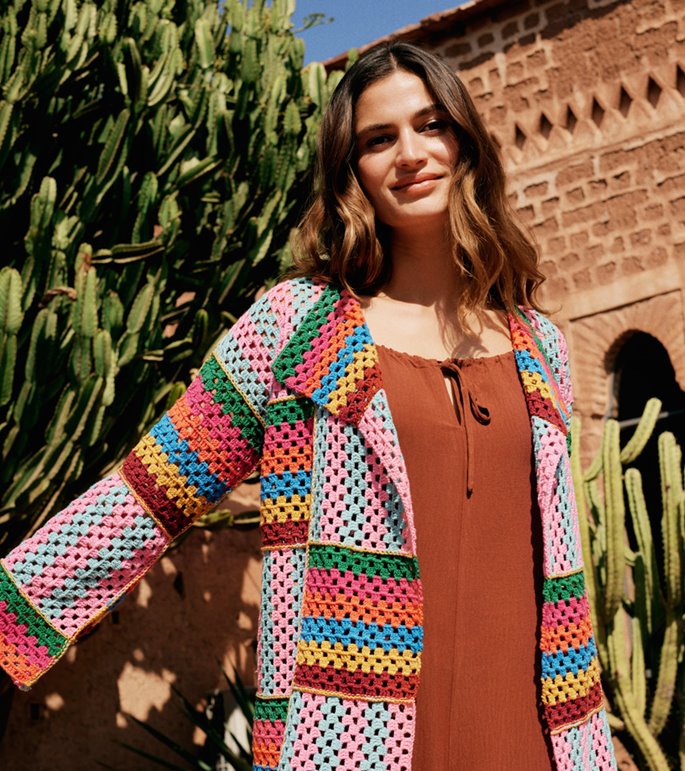 Lana Grossa HEKLET CARDIGAN Elastico - Hekleopskrift (SE)