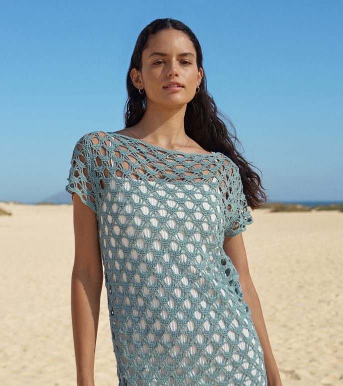 Lana Grossa HEKLET T-SHIRT Solo Lino - Hekleopskrift (SE)