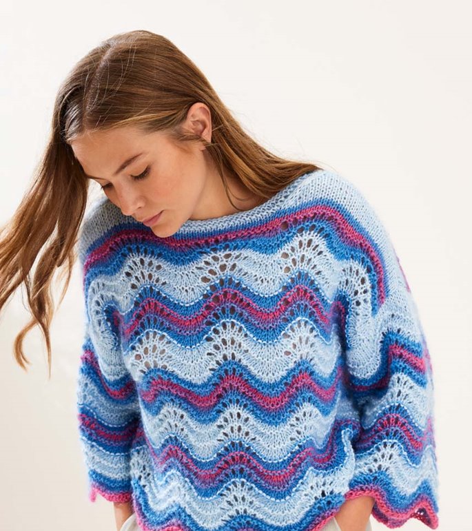 Lana Grossa T-SHIRT Silkhair & Summer Softness - Strikkeoppskrift (NO)