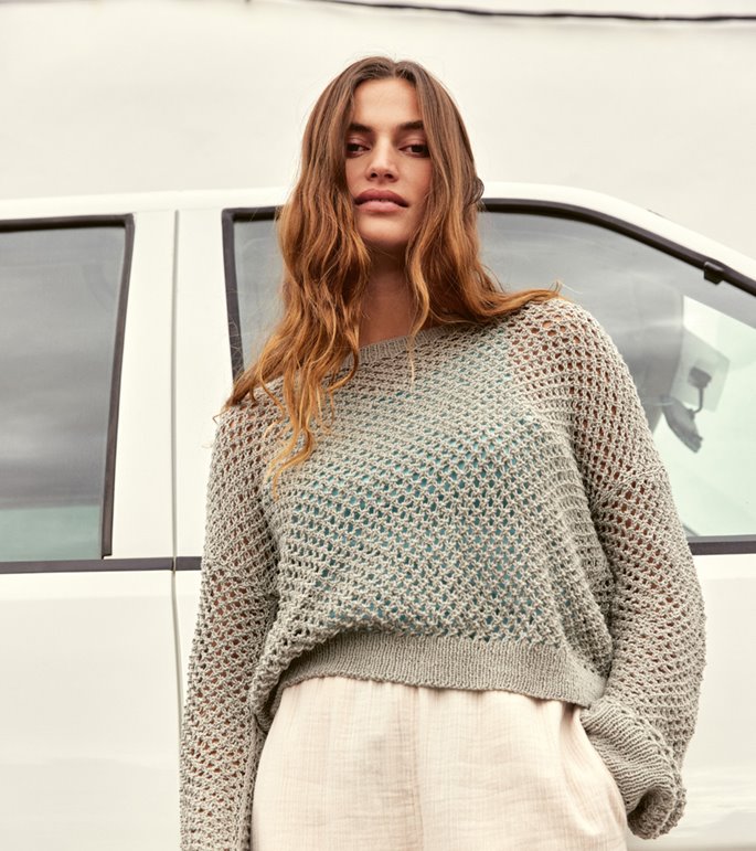 Lana Grossa PULLOVER Linissimo - Strikkeopskrift (DK)