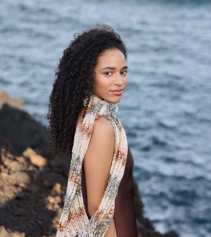 Lana Grossa SJAAL MET GAATJESPATROON Gomitolo Hippie