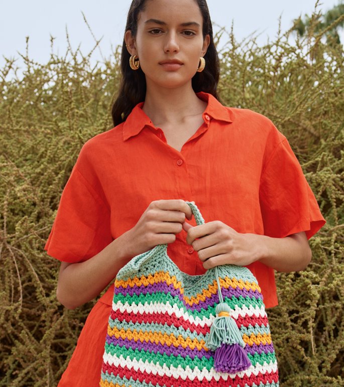 Lana Grossa STRANDTASKE I ZIGZAGMØNSTER Promessa